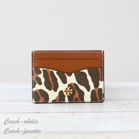 Tory Burch Handbags - NWT Tory Burch Emerson Printed Slim Card Case in Beige Reva Leopard